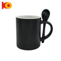 Fashion customized Printed Ceramic Color Changing Cup With Spoon